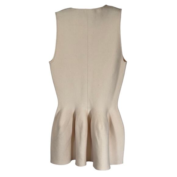 Theory Peplum Shaped Shell Top Knit Ivory Size P - Picture 2 of 6